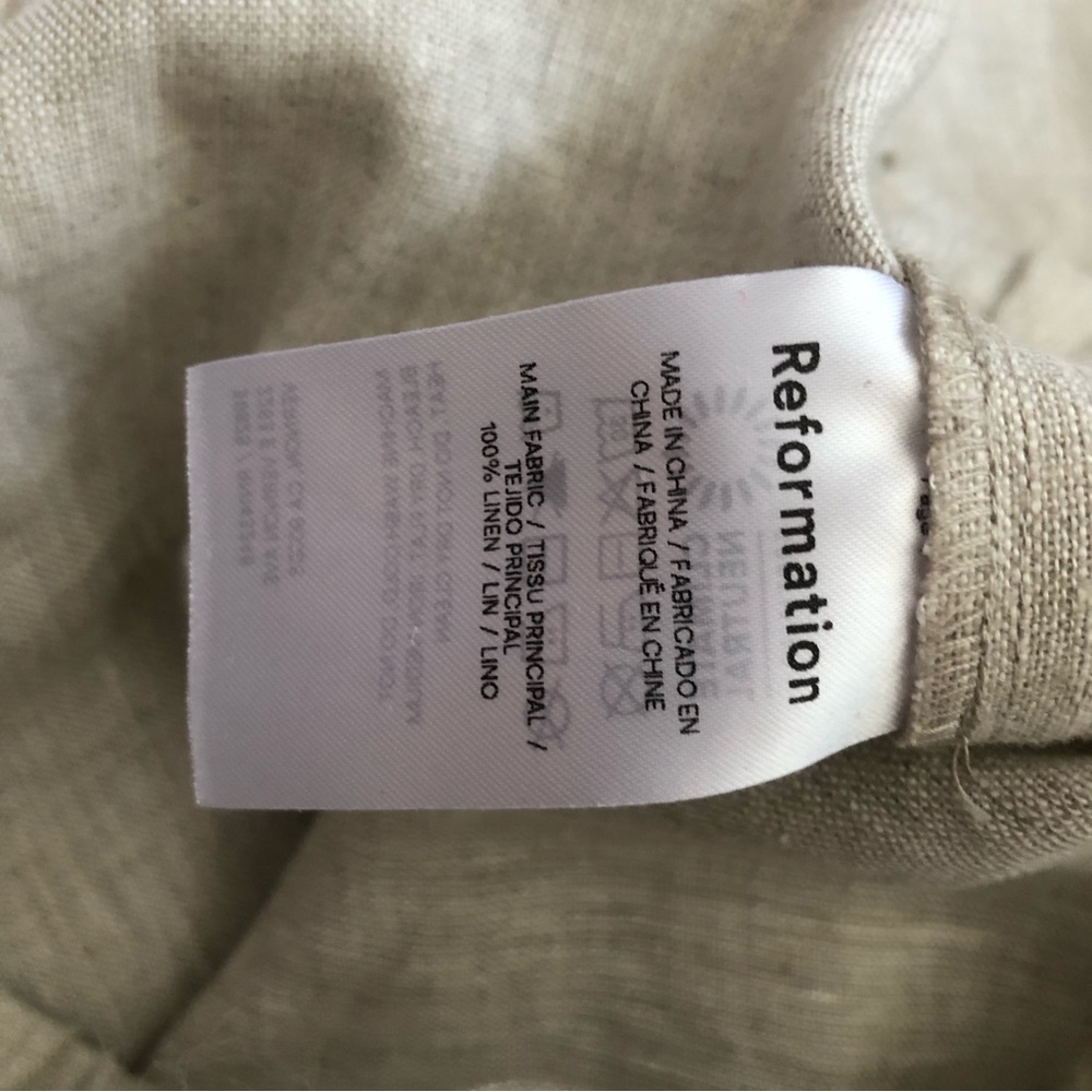 Reformation Ethan Linen Pant - Oatmeal - Picture 7 of 8